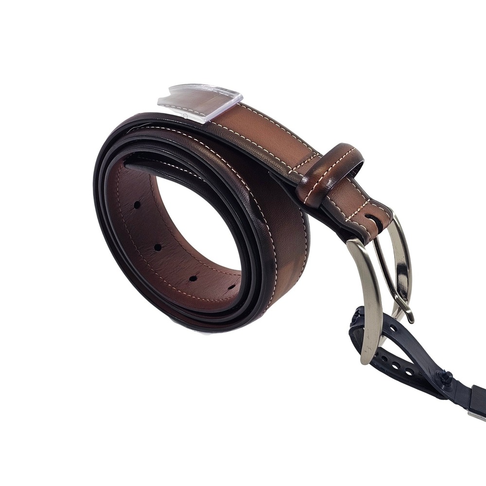 Stafford Essentials Mens Brown Leather Dress Belt Size 32 BJ36954 LUGG 240 new